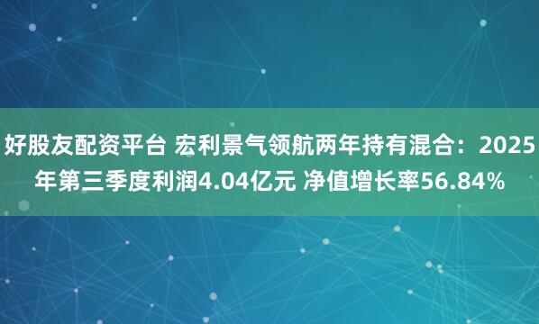 好股友配资平台 宏利景气领航两年持有混合：2025年第三季度利润4.04亿元 净值增长率56.84%